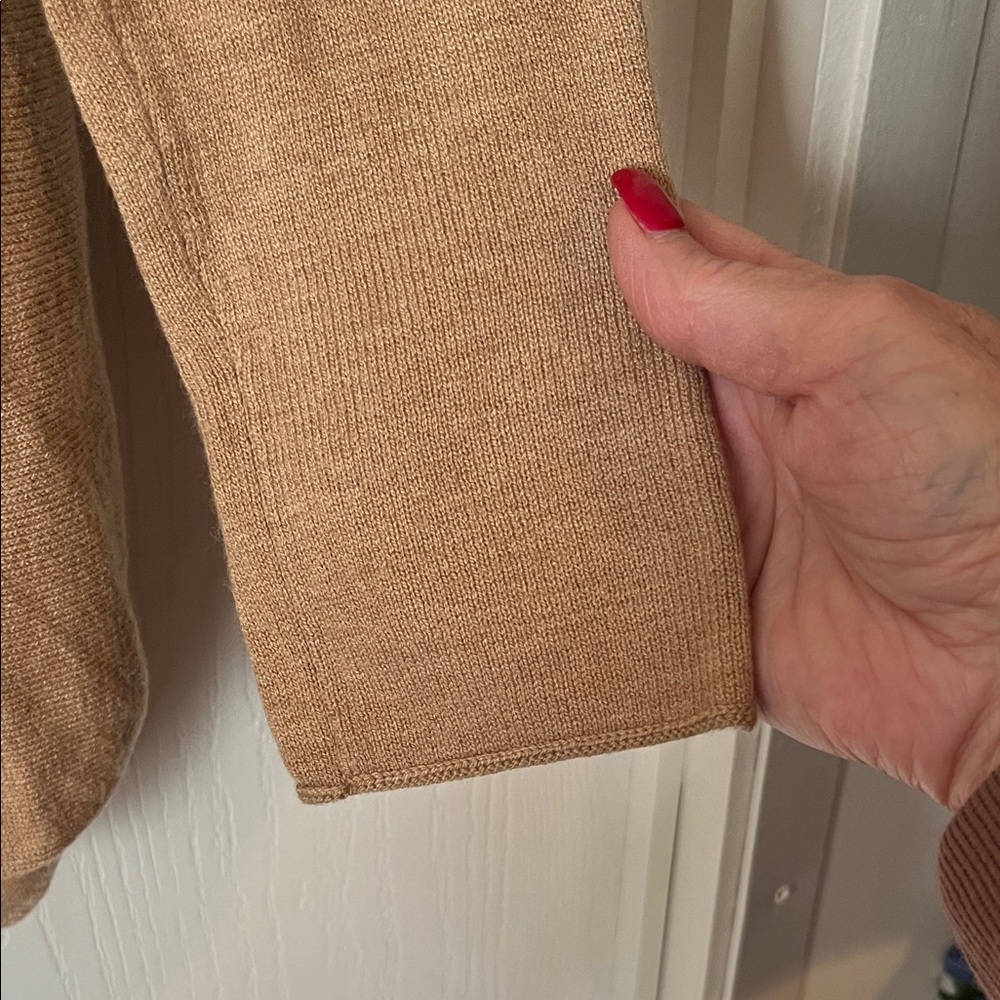 INC Light Weight Camel Tan Long Sleeve Tunic Sweeter Large - Picture 5 of 10